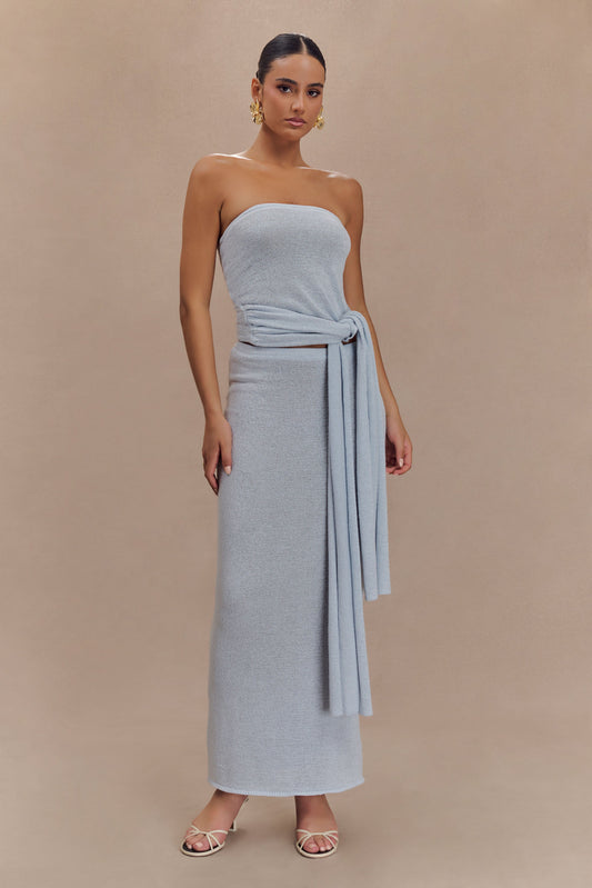 Phoebe Knit Maxi Skirt - Ice Blue