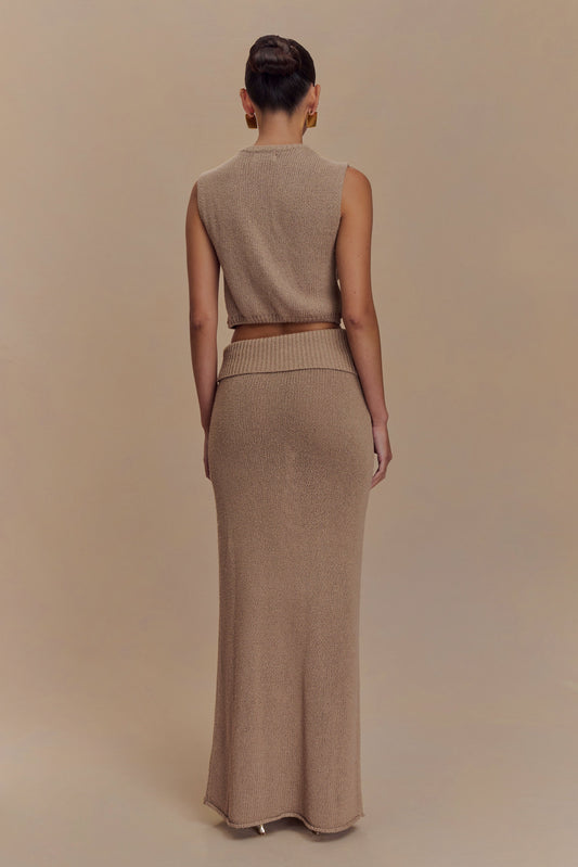 Sloane Knit Maxi Skirt - Latte