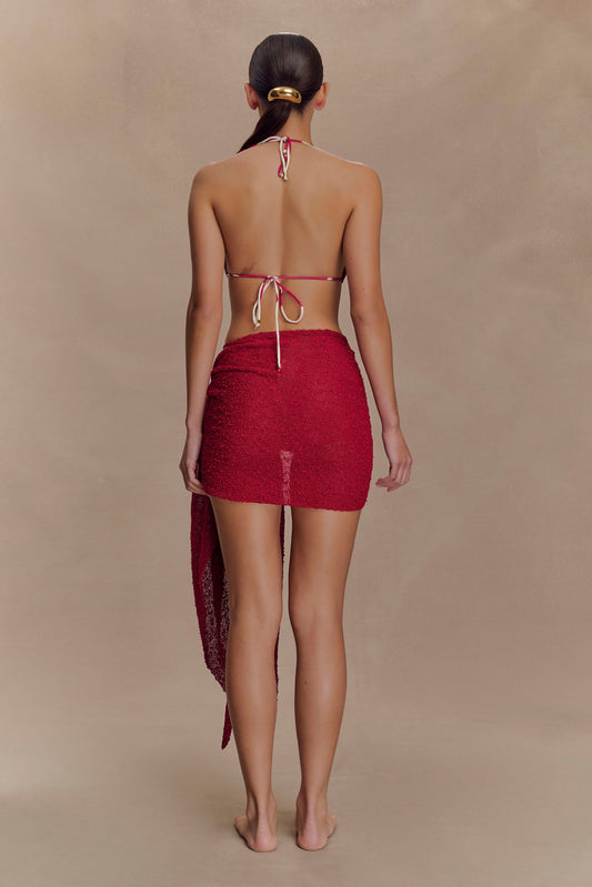 Sammy Boucle Knit Cover Up - Dragonfruit