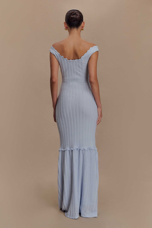 Natalie Off Shoulder Maxi Dress - Sky Blue